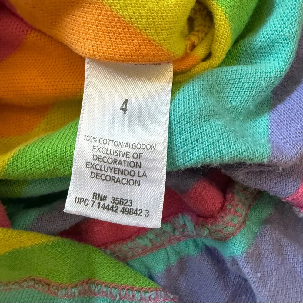 Carter’s‎ Girls Rainbow Stripe Polo Dress Size 4 Short Sleeve Colorful Timeless